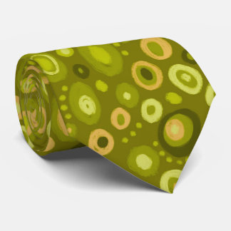 Col cravate vert olive Cercles Organiques Rétro