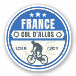 Col d'Allos, franz. Fahrradtour Alpes Aufkleber