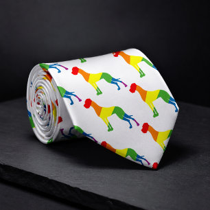 Col de cravate motif Great Dane arc-en-ciel