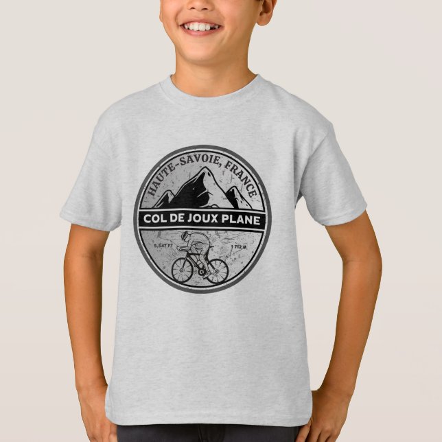 Col de Joux Flugzeug Französisch Alpes Fahrradtour T-Shirt (Vorderseite)