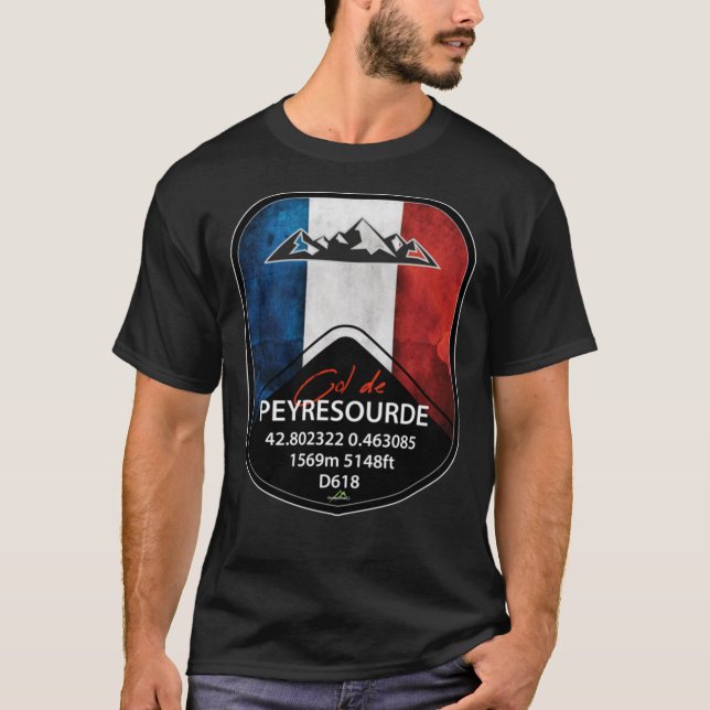 Col de la Bonette France Cycle and Motorrad Stic T-Shirt (Vorderseite)