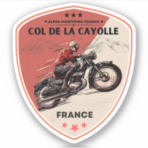 Col de la Cayolle französische Alpen Motorrad-Tour Aufkleber