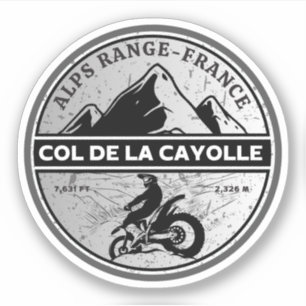 Col de la Cayolle französische Alpen Motorrad-Tour Aufkleber