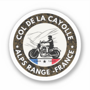 Col de la Cayolle französische Alpen Motorrad-Tour Aufkleber
