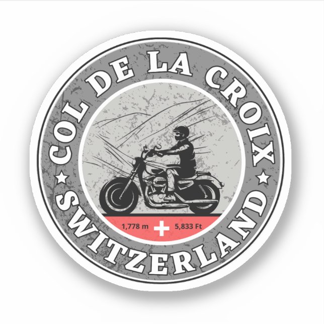 Col de la Croix - Schweizer Alpen - Motorradtour Aufkleber (Vorderseite)