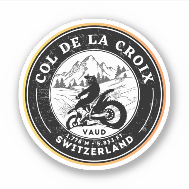 Col de la Croix - Schweizer Alpen - Motorradtour Aufkleber (Vorderseite)