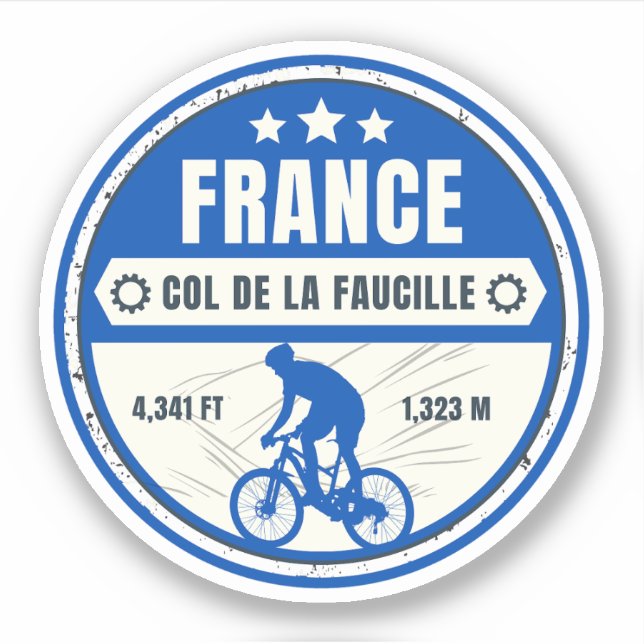Col de la Faucille - Franz. Fahrradtour Alpes Aufkleber (Vorderseite)