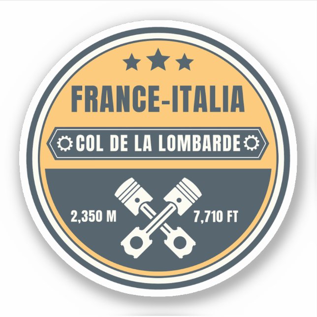 Col de la Lombarde - Franz. Motobike-Tour durch Al Aufkleber (Vorderseite)