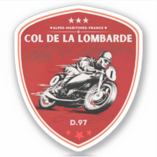 Col de la Lombarde französische Alpen Motorrad Ges Aufkleber