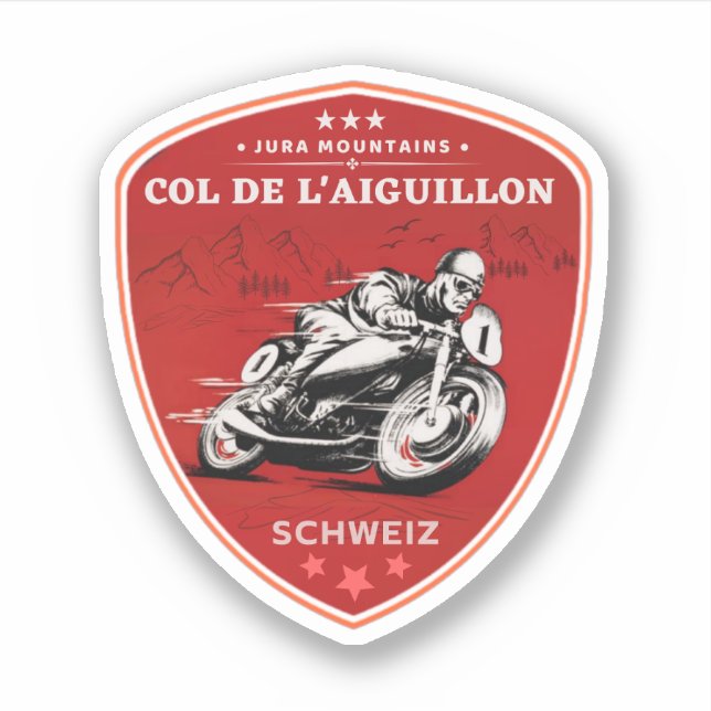 Col de l'Aiguillon - Schweizer Alpen - Motorradtou Aufkleber (Vorderseite)