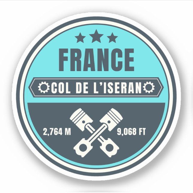 Col de l'Iseran - Franzose Aufkleber (Vorderseite)