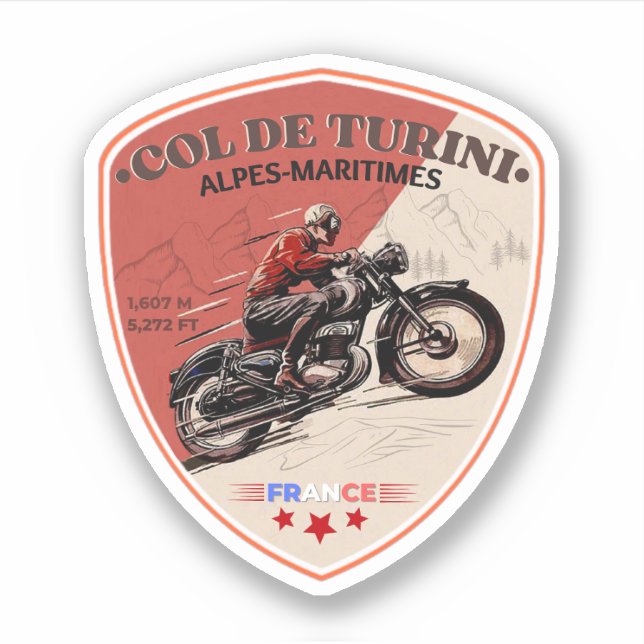Col de turini, Alpes Maritimes Aufkleber (Vorderseite)