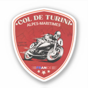 Col de Turini, Alpes Maritimes autocollant moto