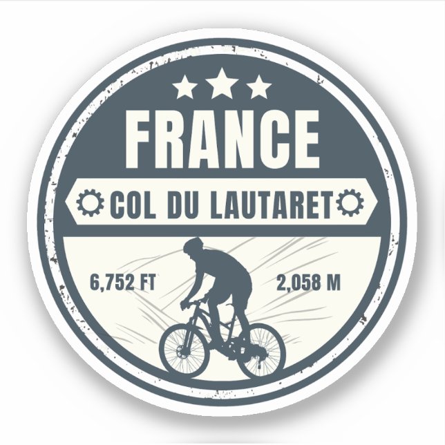 Col du Lautaret - Franz. Fahrradtour Alpes Aufkleber (Vorderseite)