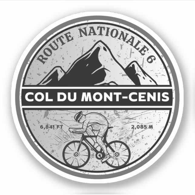 Col du Mont Cenis, französisches Massiv Alpenfahrr Aufkleber (Vorderseite)