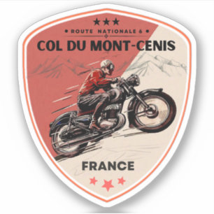 Col du Mont Cenis französisches Massiv Alpine Moto Aufkleber