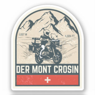 Col du Mont Crosin Schweizer Alpen Motorrad-Tour Aufkleber