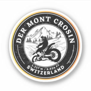 Col du Mont Crosin - Schweizer Alpen - Motorradtou Aufkleber