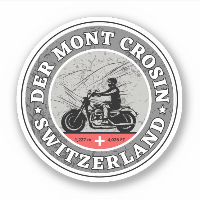 Col du Mont Crosin - Schweizer Alpen - Motorradtou Aufkleber (Vorderseite)