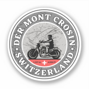 Col du Mont Crosin Schweizer Alpen Motorradtour Aufkleber