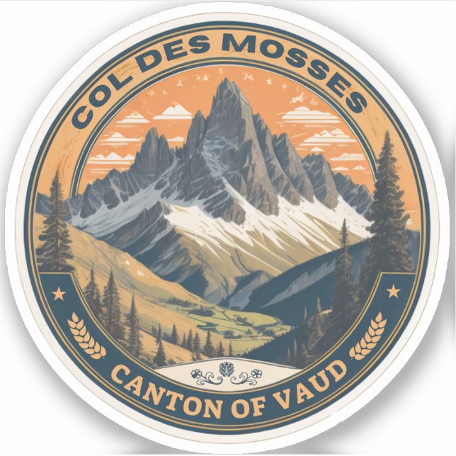Col du Mosses canton de Vaud schweizer Bergstraße Aufkleber (Vorderseite)