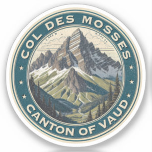 Col du Mosses Kanton Waadt Schweizer Alpenstraße Aufkleber