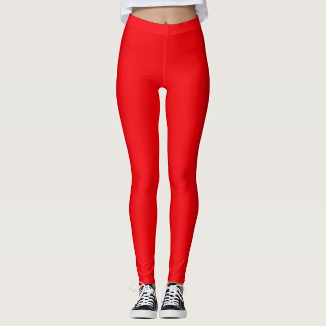 Cola Red Solid Color Leggings (Vorderseite)