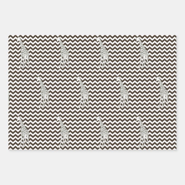 Cola Safari Zickzack mit Pop Art Giraffe Geschenkpapier Set (Vorderseite)