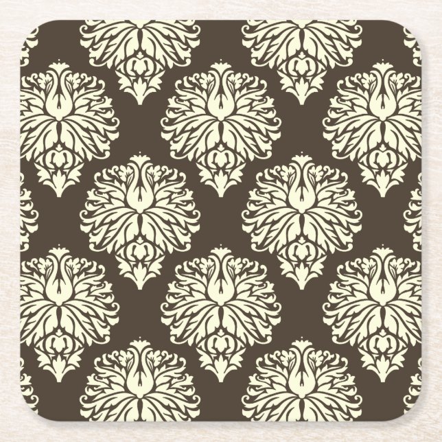 Cola Southern Hütte Damask Rechteckiger Pappuntersetzer (Vorderseite)
