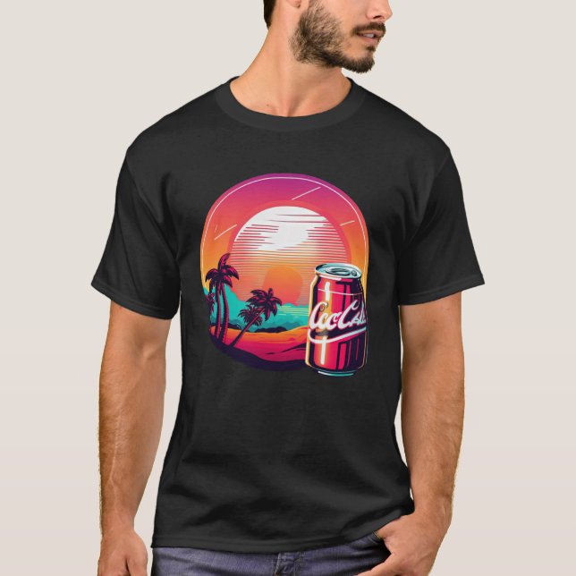 Cola Synthwave 80er Retrowave Ästhetik T-Shirt (Vorderseite)