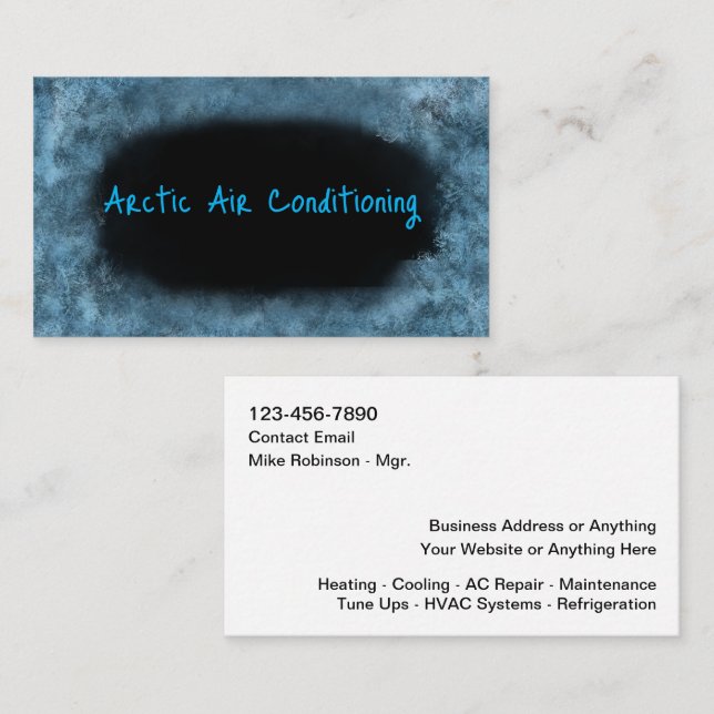 Cold Air Conditioning Business Cards Visitenkarte (Vorne/Hinten)