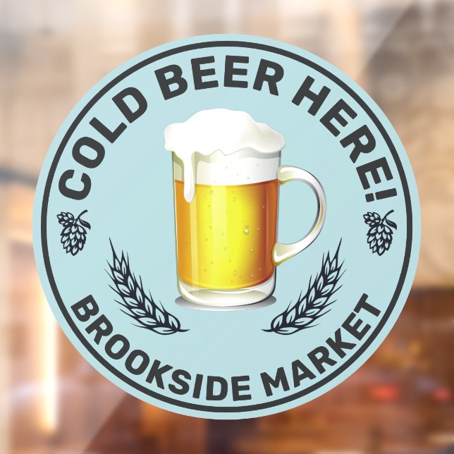 Cold Beer hier Convenience Store Front anpassen Fensteraufkleber (Blatt 2)