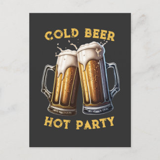 Cold Beer Hot Party 2 Pints Perfekter Combo Postkarte