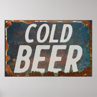 Cold BEER Vintages Schild rostiger Retrostil
