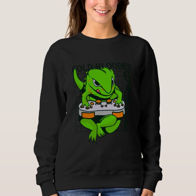 cold blooded gamer gecko lizard reptile sweatshirt (Vorderseite)