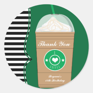 Cold Coffee Frap Geburtstagsparty Gefallen Sticker