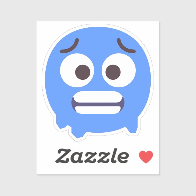 Cold Face Niedlich Adorable Emoji Editable Colors  Aufkleber (Blatt)