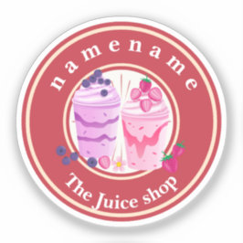 Cold Jogurt Smoothies Fruchtsaftshop Logo Aufkleber