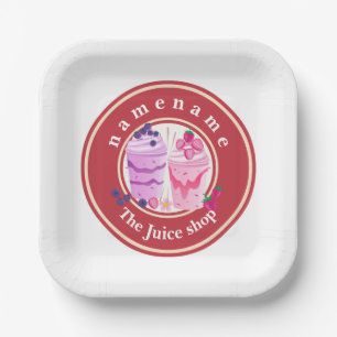 Cold Jogurt Smoothies Fruchtsaftshop Logo Pappteller
