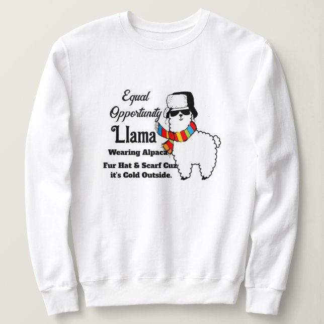 Cold Llama Sweatshirt - Lustiges Damen Hoodie (Design vorne)