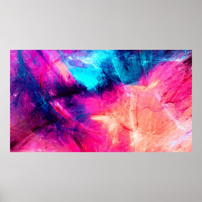 Cold multicolor schöne futuristische Muster. Abst Poster (Vorne)