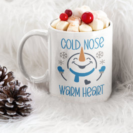 Cold Nose Warm Heart, Cute Snowman Kaffeetasse