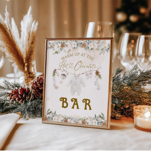 Cold Outdoor Clothest Line Baby Shower Bar Poster