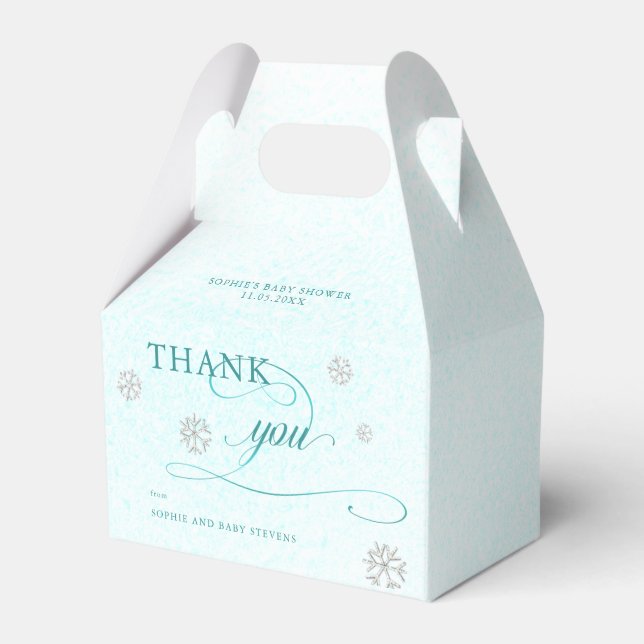 Cold Outdoor Kristall Glitzer Winter Baby Dusche Geschenkschachtel (Vorderseite)