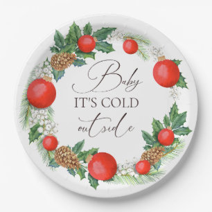 Cold Outdoor Weihnachtsbad Winter Baby Dusche Pappteller