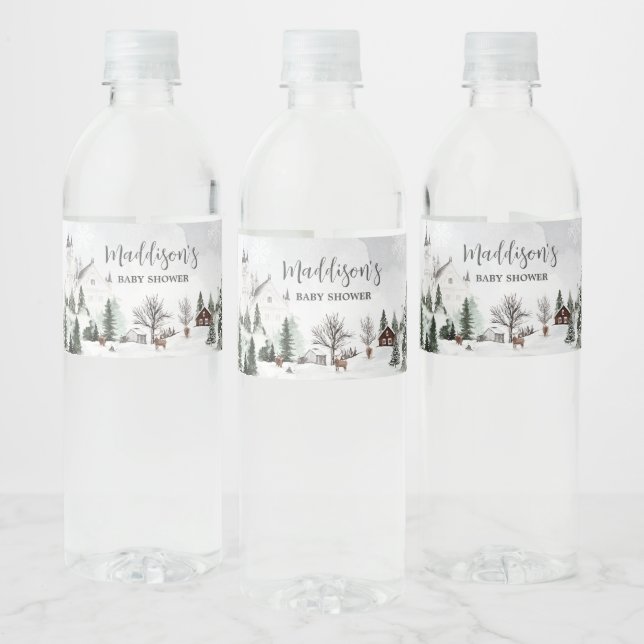 Cold Outdoor Winter Wonderland Baby Dusche (Flaschen)