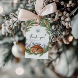 Cold Outdoor Woodland Fox Winter Baby Dusche Geschenkanhänger