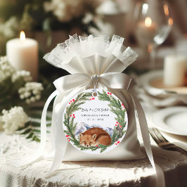 Cold Outdoor Woodland Fox Winter Baby Dusche Geschenkanhänger