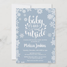 Cold Outside Boy Winter Baby Shower All In One