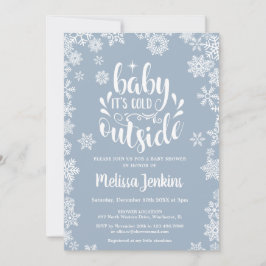 Cold Outside Boy Winter Baby Shower All In One Einladung